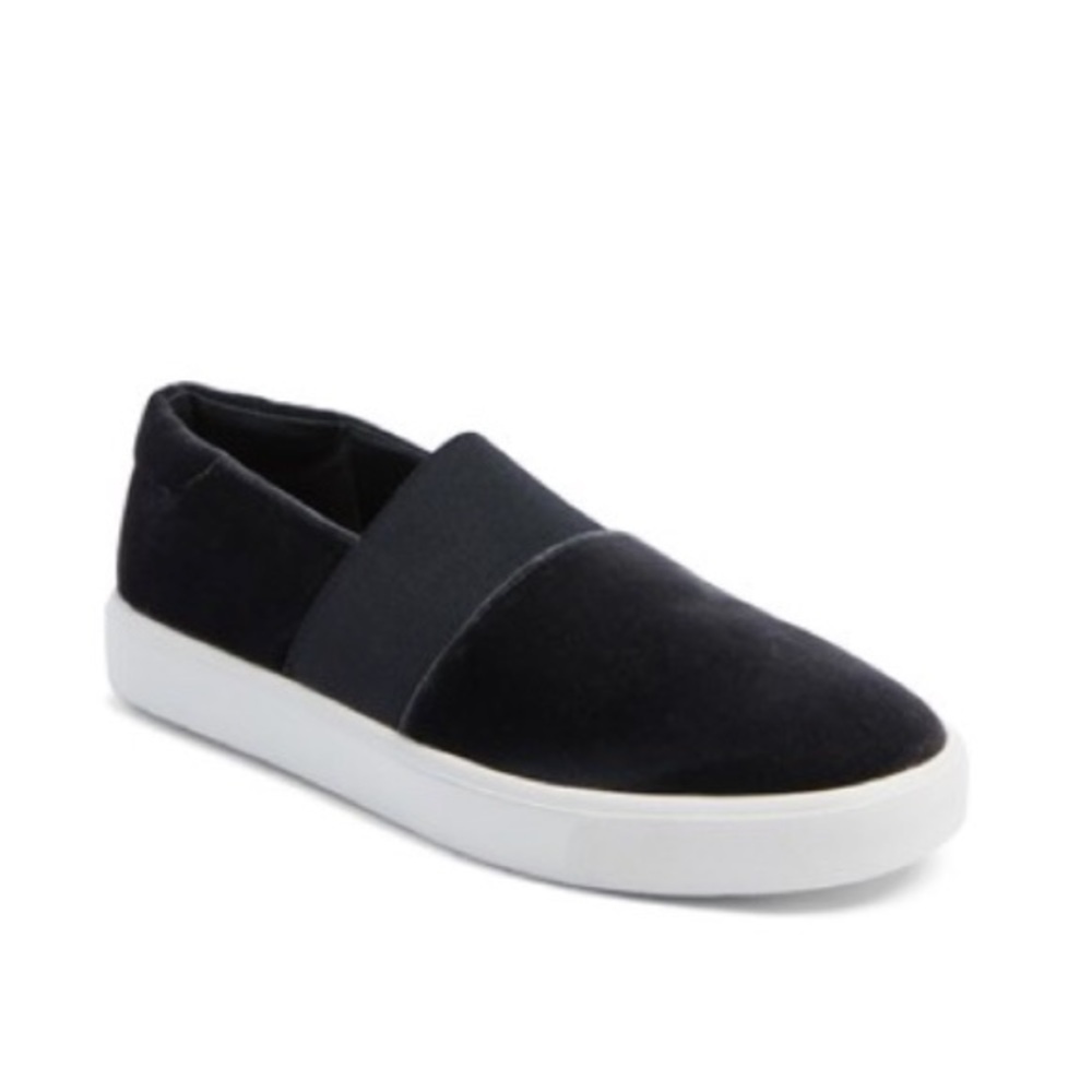 vince black velvet corbin casual slip-on shoes sneakers